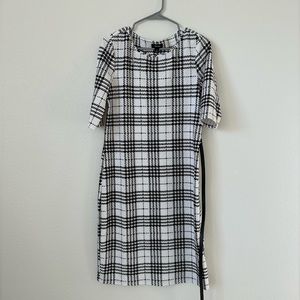 Plaid black & white business dress👗